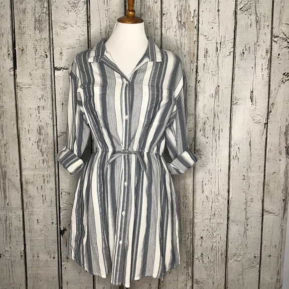Japna Dresses & Skirts - Japna pinstripe shirt dress NWT